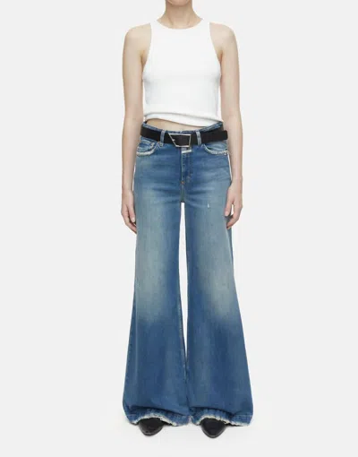 Closed Glow-up Wide Leg Denim Jeans In Mid Blue