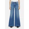 Closed Glow-up Distressed Stretch High-rise Flared Jeans In Mid Blue