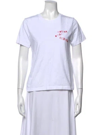 Pre-owned Closed Graphic Print Crew Neck T-shirt In White