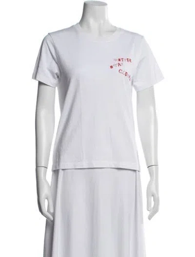 Pre-owned Closed Graphic Print Crew Neck T-shirt In White