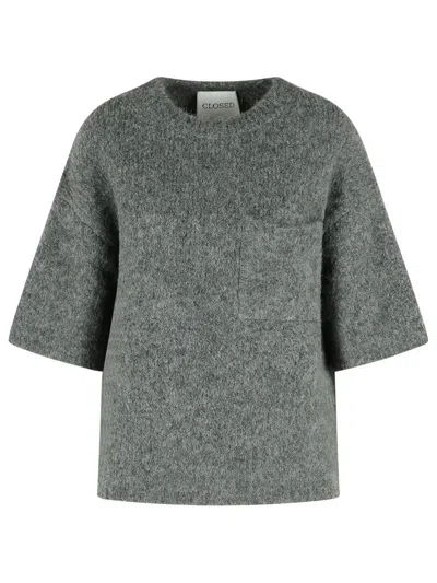 Closed Grey Alpaca Blend Sweater In Gray