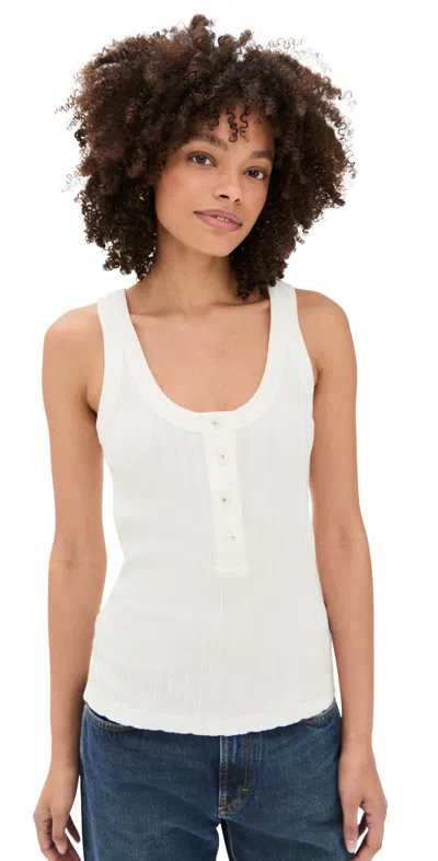 CLOSED HALF PLACKET TANK TOP IVORY