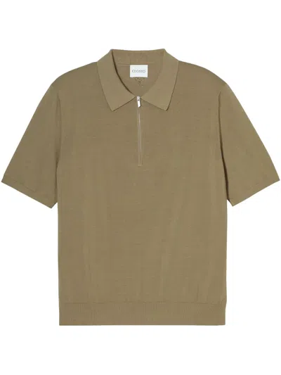 Closed Half-zip Polo Shiirt In Brown