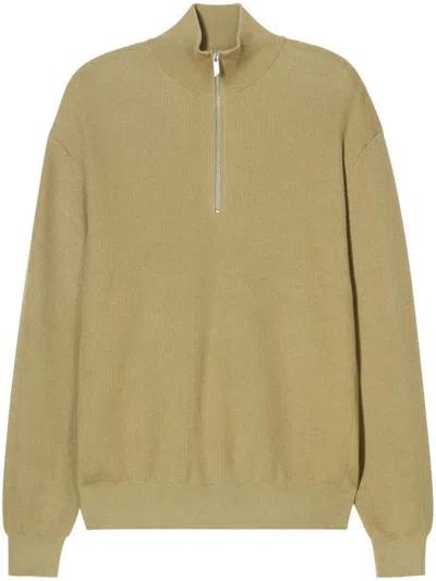 Closed Half-zip Sweater In 绿色