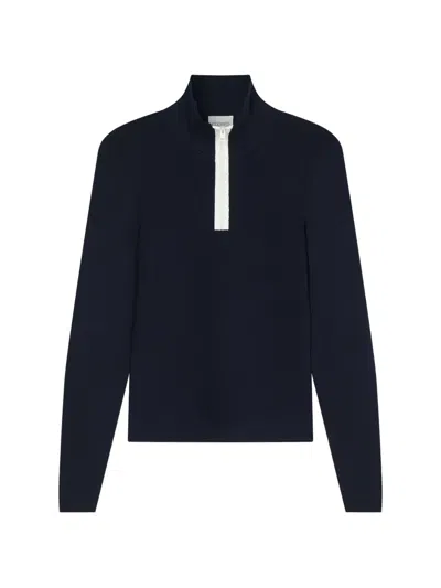 Closed Halfzip Longsleeve Sweater In Blue