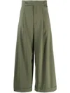 Closed Hanbury Pleated Wide-leg Trousers In Green