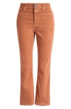 Closed Hi-sun High Waist Ankle Flare Corduroy Pants In Ferro Brown