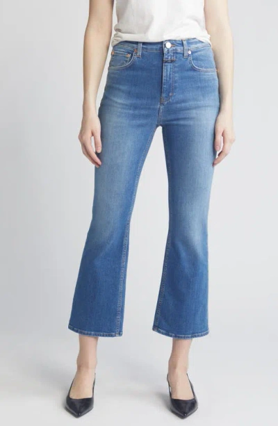 Closed Hi-sun High Waist Ankle Flare Jeans In Mid Blue