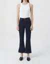 Closed Hi-sun High Waisted Crop Jean In Blue/ Black