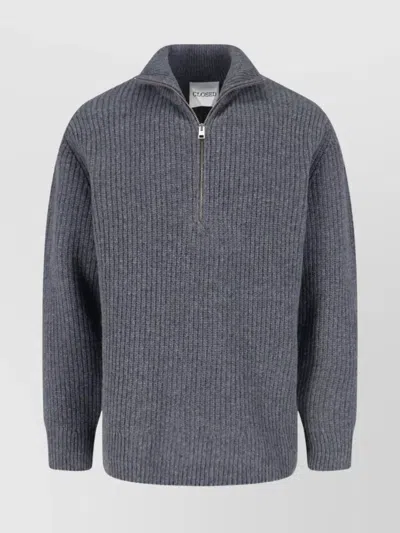 CLOSED HIGH COLLAR LONG SLEEVE KNIT SWEATER