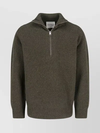 CLOSED HIGH COLLAR LONG SLEEVE KNIT SWEATER