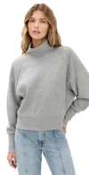 Closed High Neck Sweatshirt Light Grey Melange In Gray