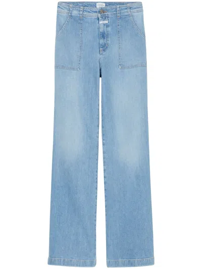 Closed High-rise Straight-leg Jeans In Blue