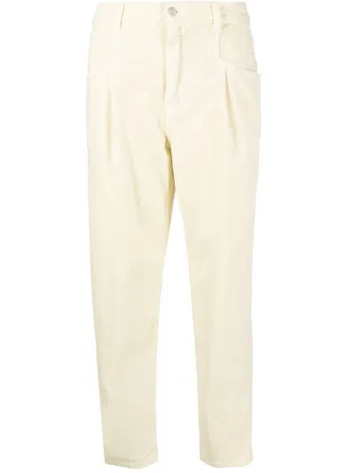 Closed High-waist Tapered Trousers In White