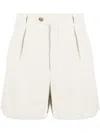 Closed High-waisted Organic-cotton Shorts In Neutrals