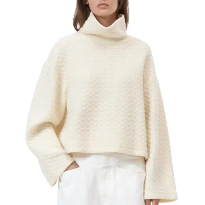 Closed High-neck Sweatshirt In Shetland In Neutral