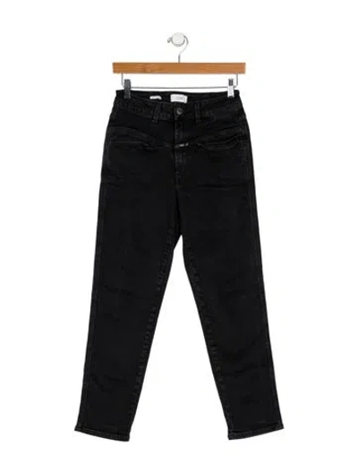 Pre-owned Closed High-rise Straight Leg Jeans In Black