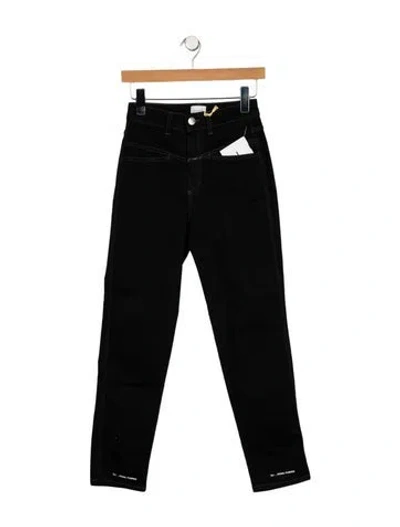 Pre-owned Closed High-rise Straight Leg Jeans In Black