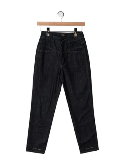 Pre-owned Closed High-rise Straight Leg Jeans In Black