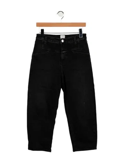 Pre-owned Closed High-rise Straight Leg Jeans In Black