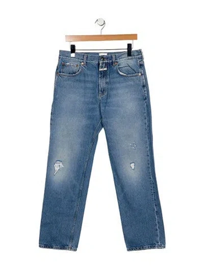 Pre-owned Closed High-rise Straight Leg Jeans In Blue