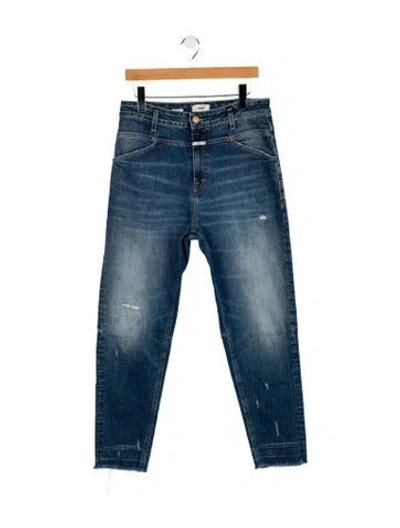 Pre-owned Closed High-rise Straight Leg Jeans In Blue