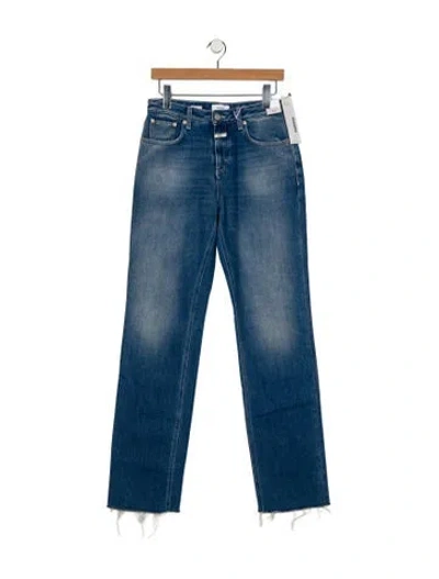 Pre-owned Closed High-rise Straight Leg Jeans In Blue
