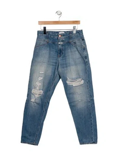 Pre-owned Closed High-rise Straight Leg Jeans In Blue