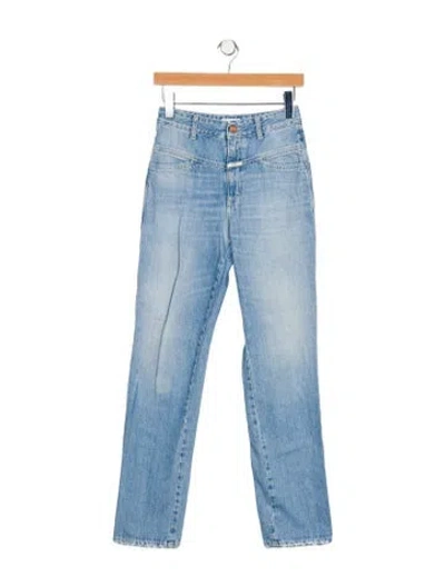 Pre-owned Closed High-rise Straight Leg Jeans In Blue