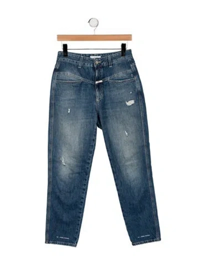 Pre-owned Closed High-rise Straight Leg Jeans In Blue