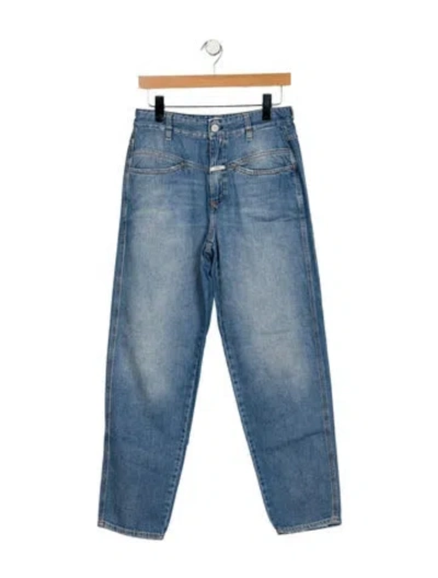 Pre-owned Closed High-rise Straight Leg Jeans In Blue