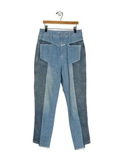 Pre-owned Closed High-rise Straight Leg Jeans In Blue