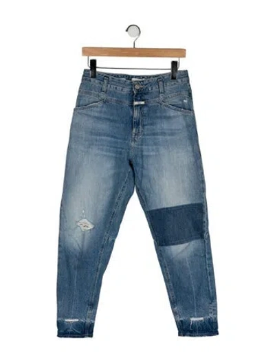 Pre-owned Closed High-rise Straight Leg Jeans In Blue