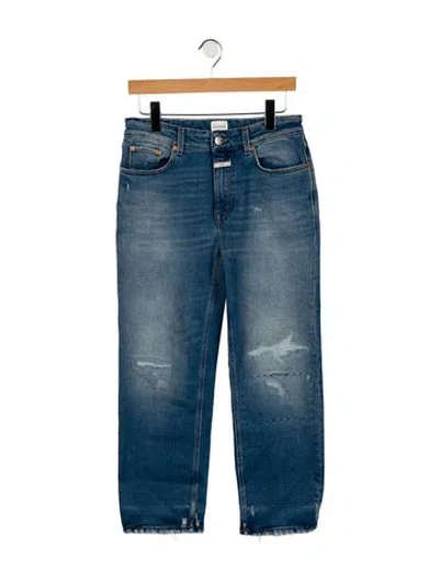 Pre-owned Closed High-rise Straight Leg Jeans In Blue