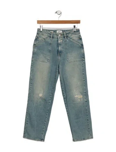 Pre-owned Closed High-rise Straight Leg Jeans In Blue