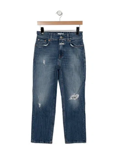 Pre-owned Closed High-rise Straight Leg Jeans In Blue
