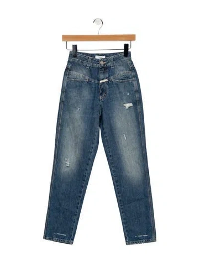 Pre-owned Closed High-rise Straight Leg Jeans In Blue