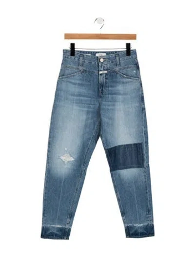 Pre-owned Closed High-rise Straight Leg Jeans In Blue