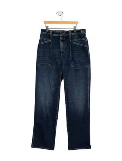 Pre-owned Closed High-rise Straight Leg Jeans In Blue
