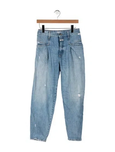 Pre-owned Closed High-rise Straight Leg Jeans In Blue