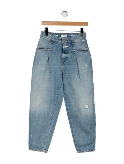 Pre-owned Closed High-rise Straight Leg Jeans In Blue