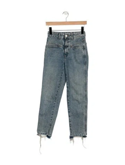 Pre-owned Closed High-rise Straight Leg Jeans In Blue