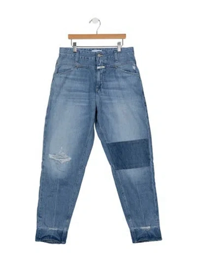 Pre-owned Closed High-rise Straight Leg Jeans In Blue