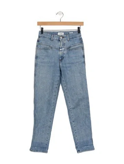 Pre-owned Closed High-rise Straight Leg Jeans In Blue