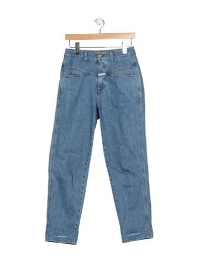 Pre-owned Closed High-rise Straight Leg Jeans In Blue
