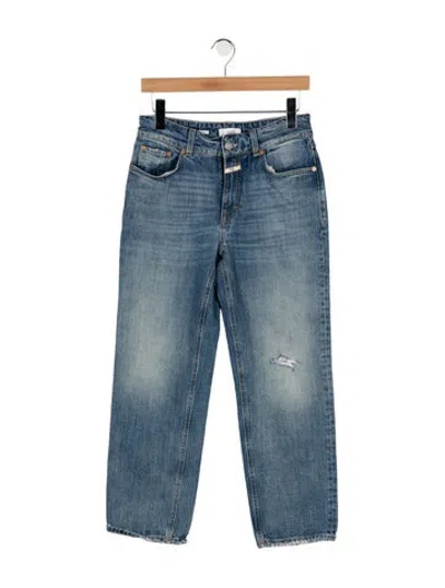 Pre-owned Closed High-rise Straight Leg Jeans In Blue