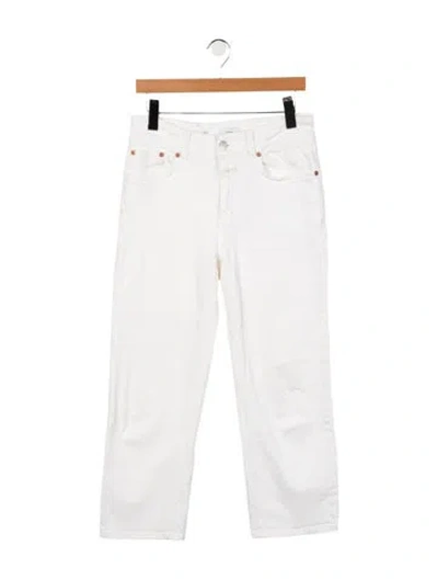 Pre-owned Closed High-rise Straight Leg Jeans In White