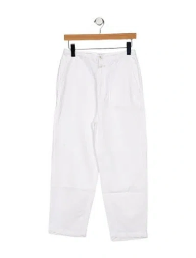 Pre-owned Closed High-rise Straight Leg Jeans In White