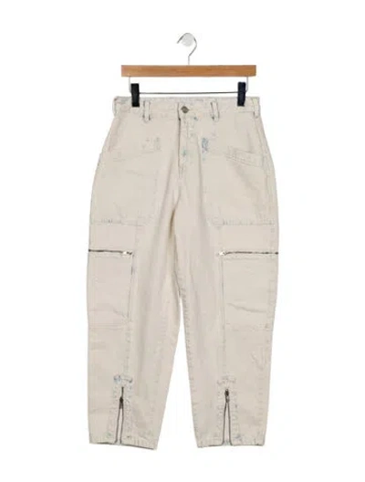 Pre-owned Closed High-rise Straight Leg Jeans In White