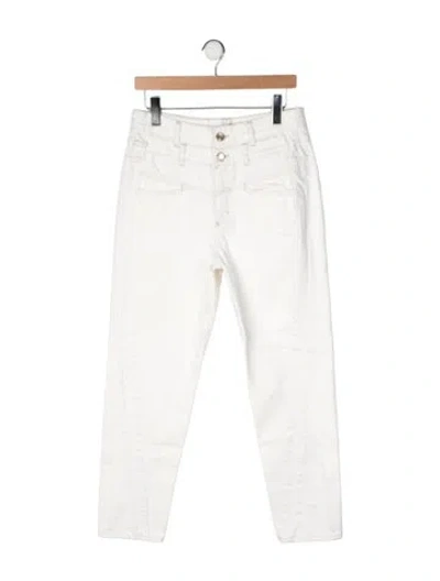 Pre-owned Closed High-rise Straight Leg Jeans In White